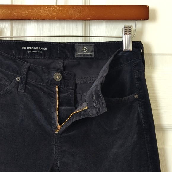 AG Adriano Goldschmied The Legging Velvet Super Skinny Ankle Pants Black 25 - Picture 7 of 15